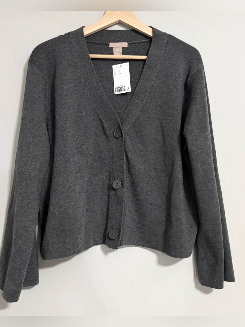 NEW H&M Wool Blend Grey Button Up Cardigan